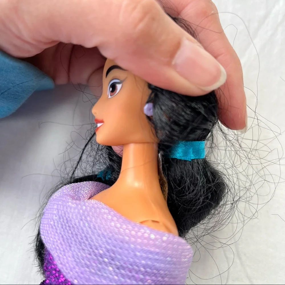 Disney Princess Jasmine from Aladdin Wearing Purple Outfit with Slippers